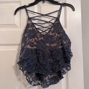 Express Floral Lace V-Neck Tank